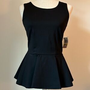 INC International Concepts Black Peplum Blouse
